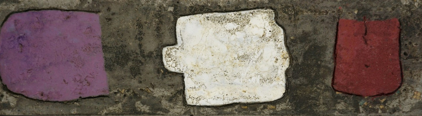 Juego de Niños 14.5 x 55 cm, Acrylic & oil on cement slate